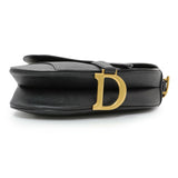 Christian Dior Black Grained Calfskin Saddle Bag Handbags Christian Dior