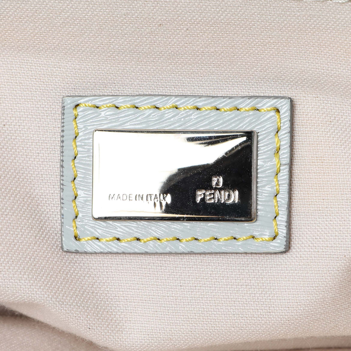 Fendi Yellow Grey Zucchino Canvas Tote