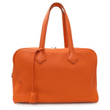 Hermes Orange Taurillon Clemence Victoria II 35 Handbags Hermes