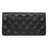 Chanel Black Quilted Caviar Yen Wallet