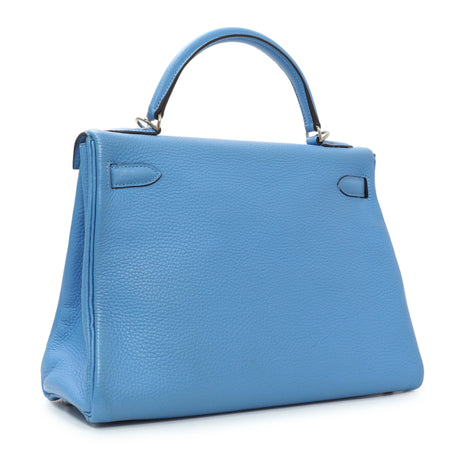 -8 items today ⬆️- 83357 Hermes Blue Paradise Taurillon Clemence Kelly Retourne 32 Handbags Hermes