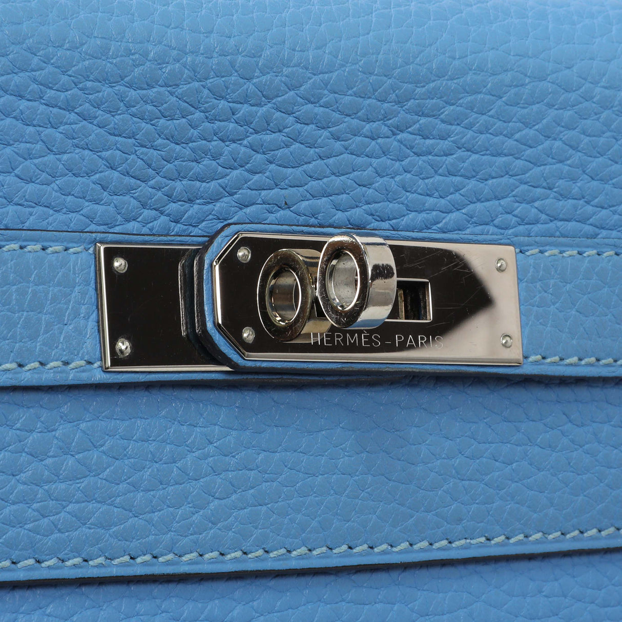 -8 items today ⬆️- 83357 Hermes Blue Paradise Taurillon Clemence Kelly Retourne 32 Handbags Hermes