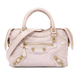 Balenciaga Pink Agneau Giant 12 Gold Hardware Mini City Handbags Balenciaga