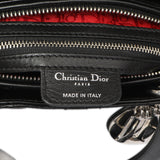 Christian Dior Black Lambskin Cannage Large Lady Dior