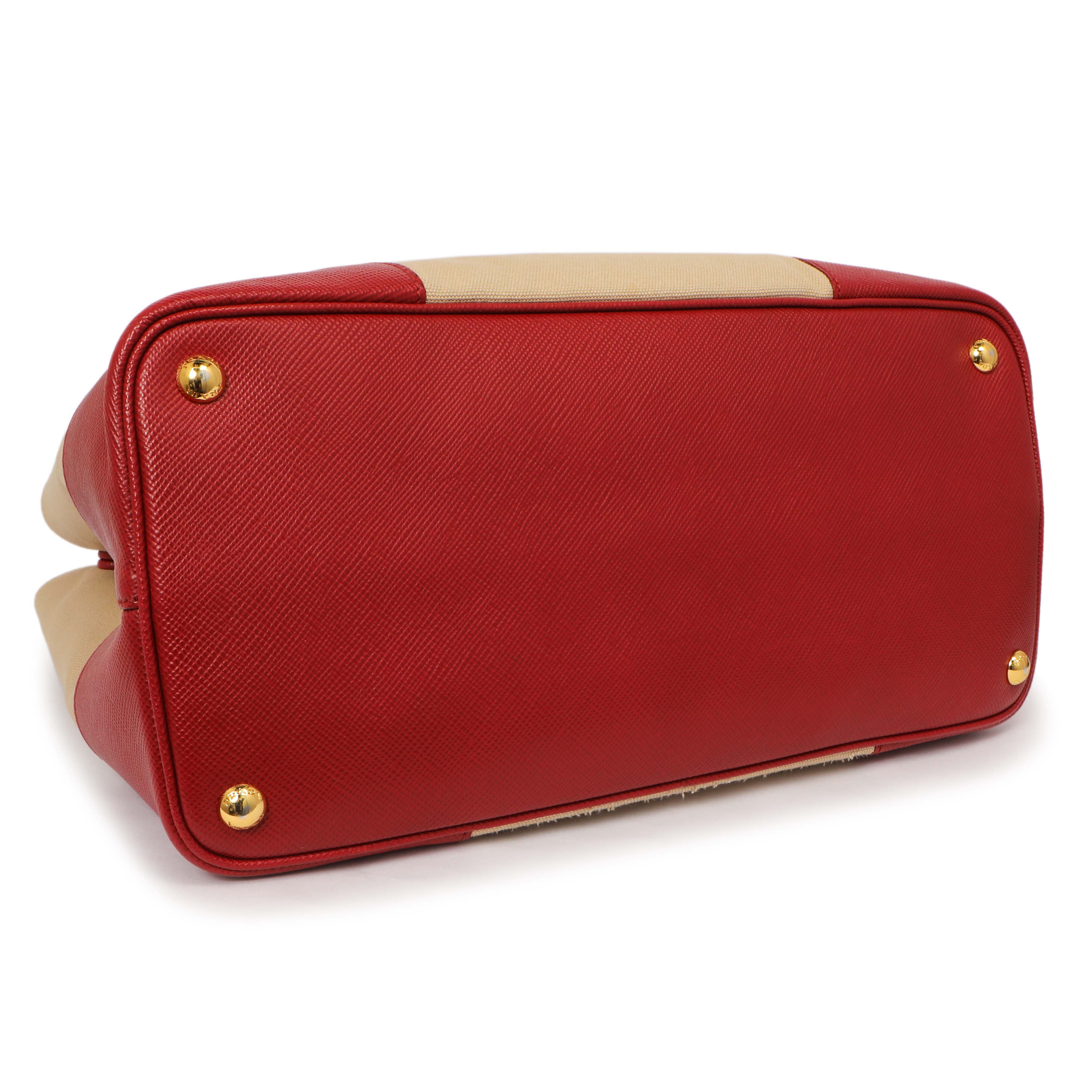 Prada Canapa Saffiano Large Double Bag Modaselle