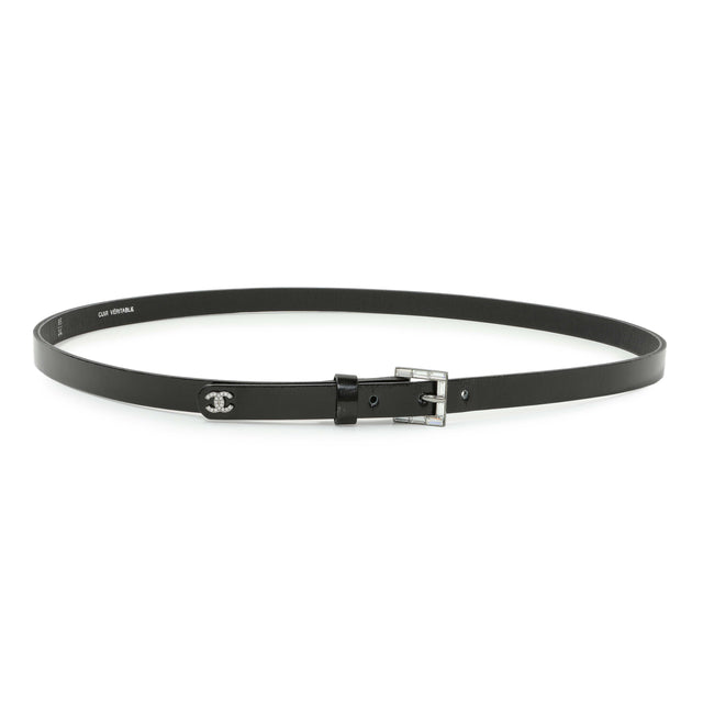 Chanel Black Patent Strass Crystal Belt Accessories Chanel