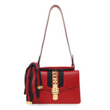 Gucci Hibiscus Red Calfskin Small Sylvie Shoulder Bag Handbags Gucci