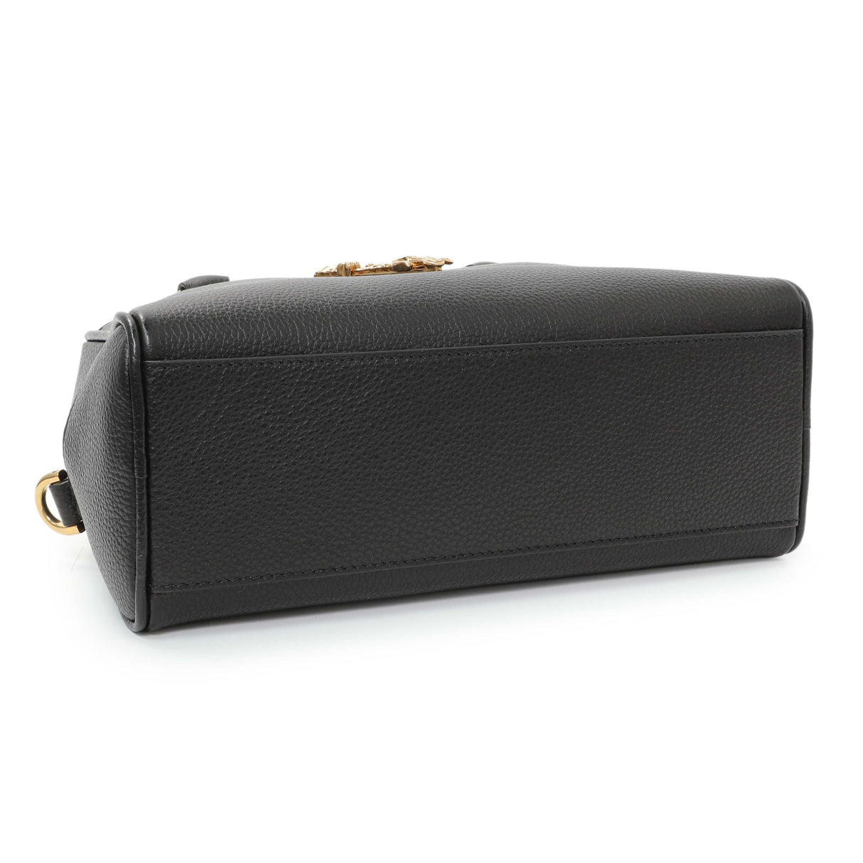 Versace Black Grained Calfskin Virtus Small Bowling Bag Handbags Versace