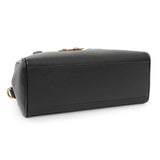 Versace Black Grained Calfskin Virtus Small Bowling Bag Handbags Versace