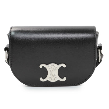 Celine Black Shiny Calfskin Nano Triomphe Besace Handbags Celine