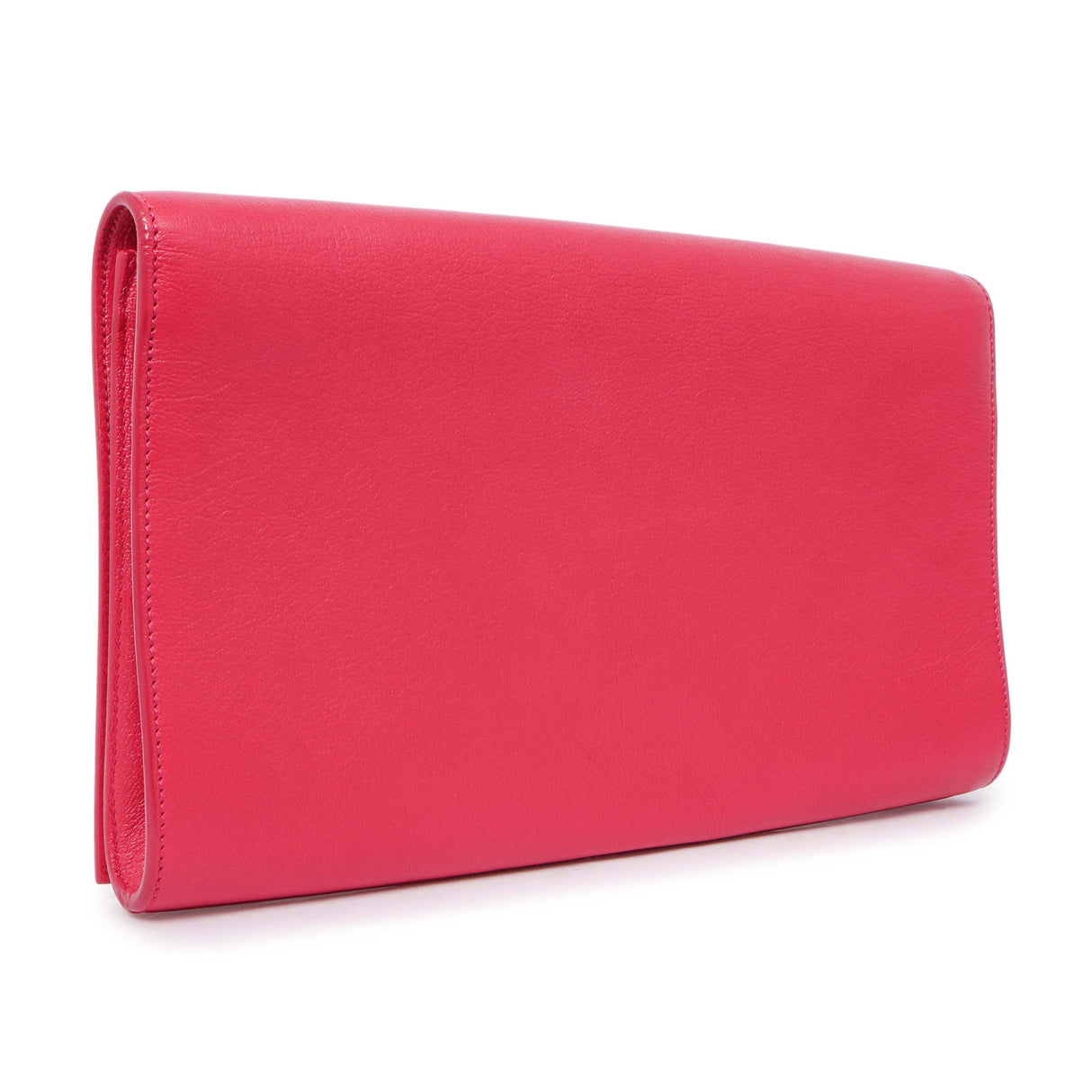 Saint Laurent Fuchsia Calfskin Monogram Large Belle De Jour Clutch Handbags Saint Laurent