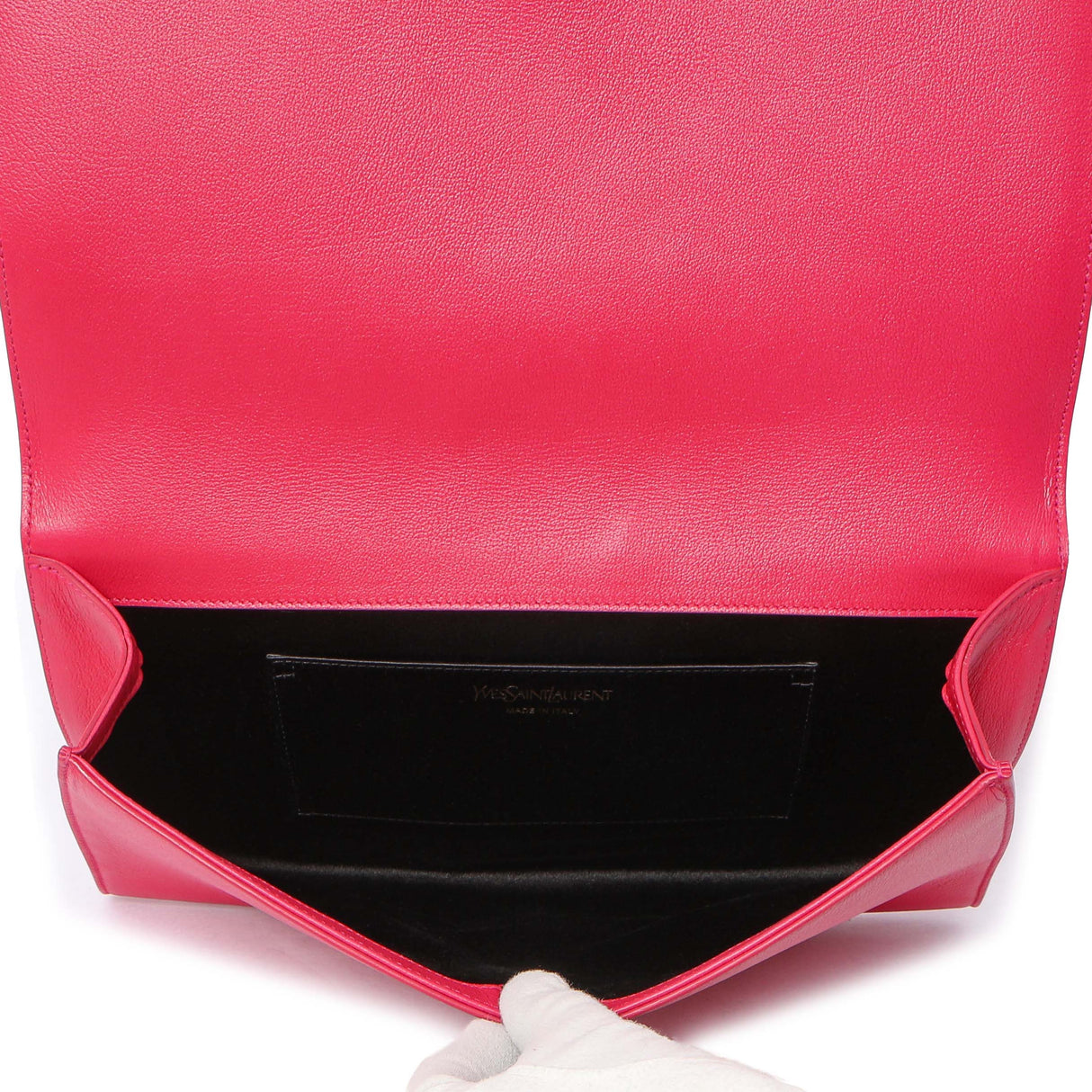 Saint Laurent Fuchsia Calfskin Monogram Large Belle De Jour Clutch Handbags Saint Laurent