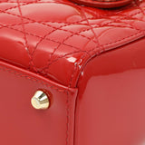 Christian Dior Red Patent Cannage Mini Lady Dior Handbags Christian Dior
