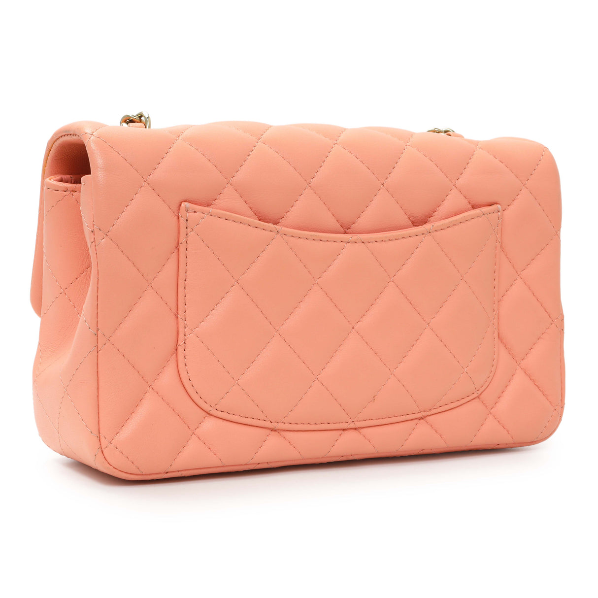 Chanel Light Orange Lambskin Mini Rectangular Classic Flap Bag Handbags Chanel