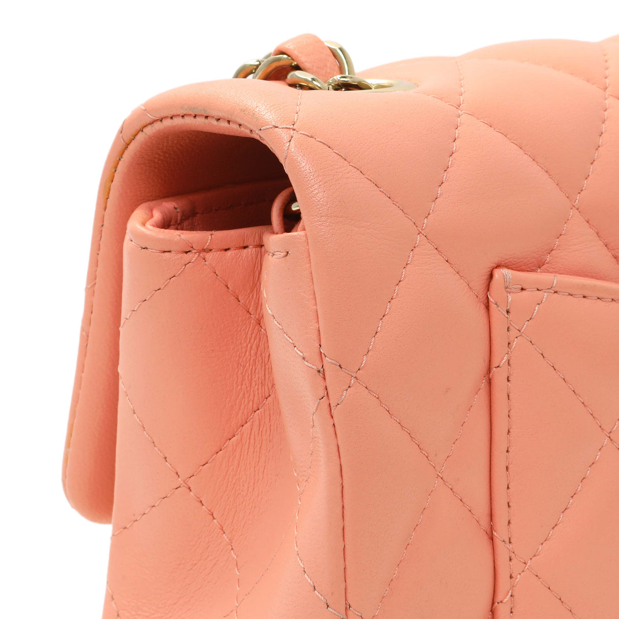 Chanel Light Orange Lambskin Mini Rectangular Classic Flap Bag Handbags Chanel