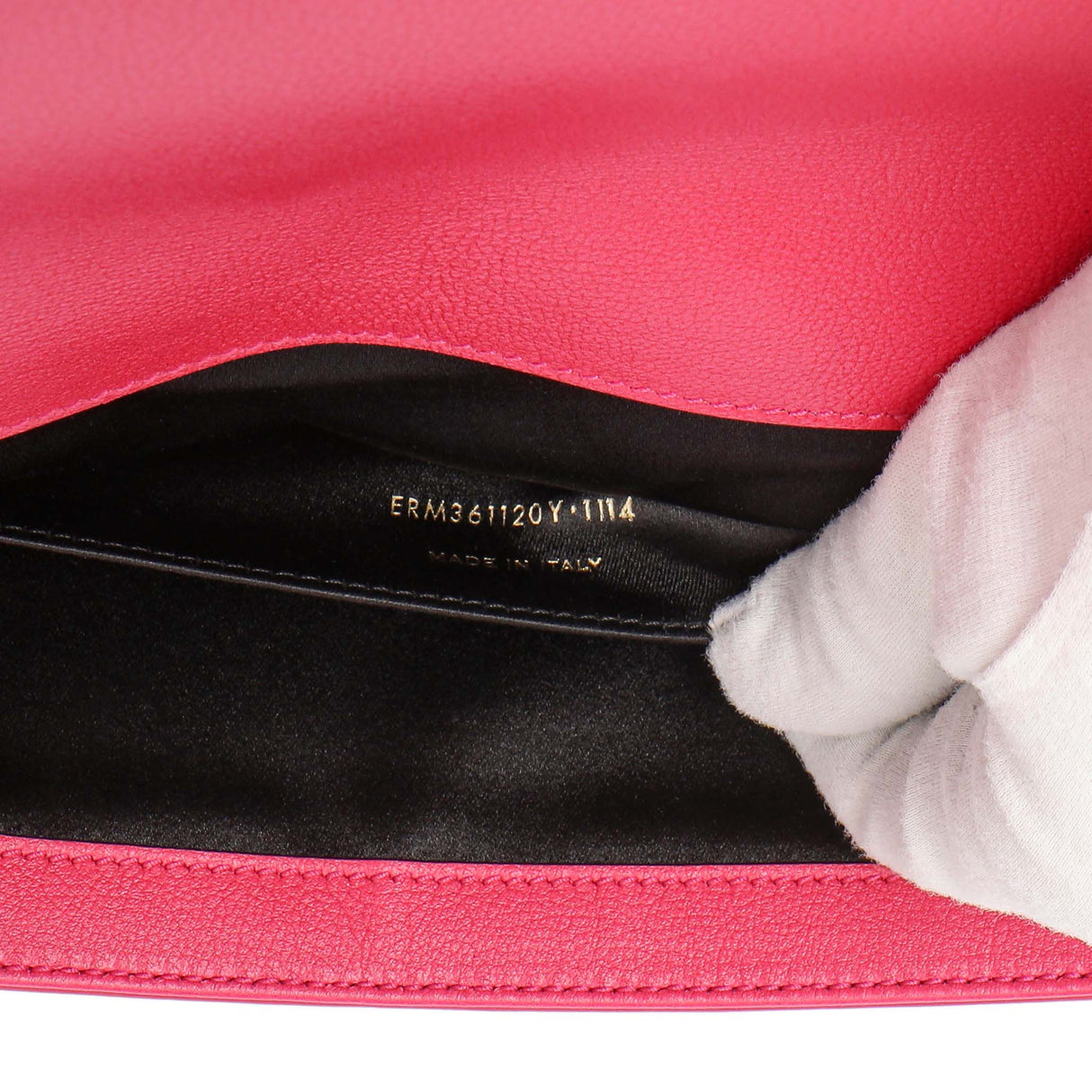 Saint Laurent Fuchsia Calfskin Monogram Large Belle De Jour Clutch Handbags Saint Laurent