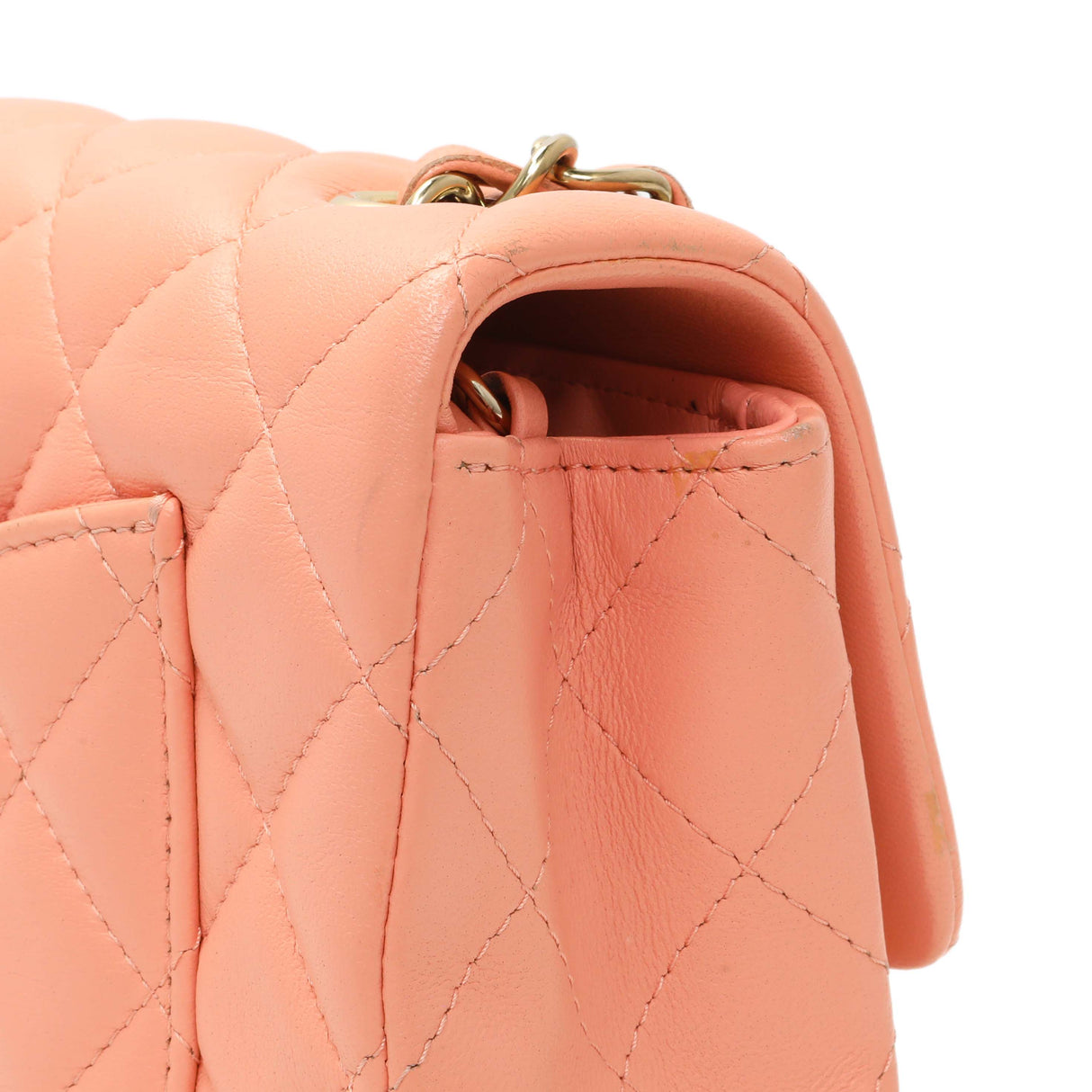 Chanel Light Orange Lambskin Mini Rectangular Classic Flap Bag Handbags Chanel