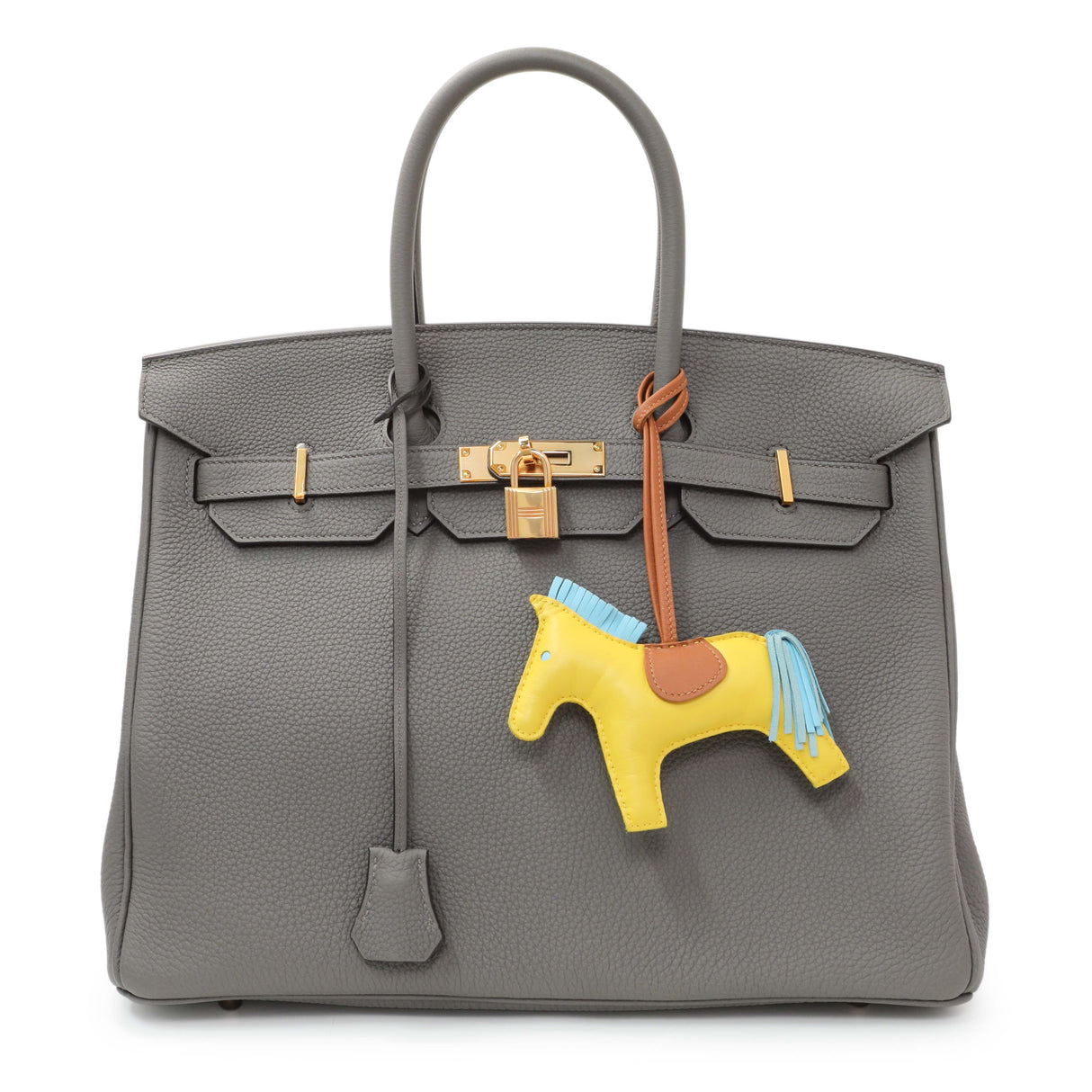 Hermes Yellow Milo Lambskin Grigri Rodeo Pegase Horse Bag Charm MM Accessories Hermes