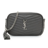 Saint Laurent Grey Grain De Poudre Matelasse Monogram Mini Lou Camera Bag Handbags Saint Laurent