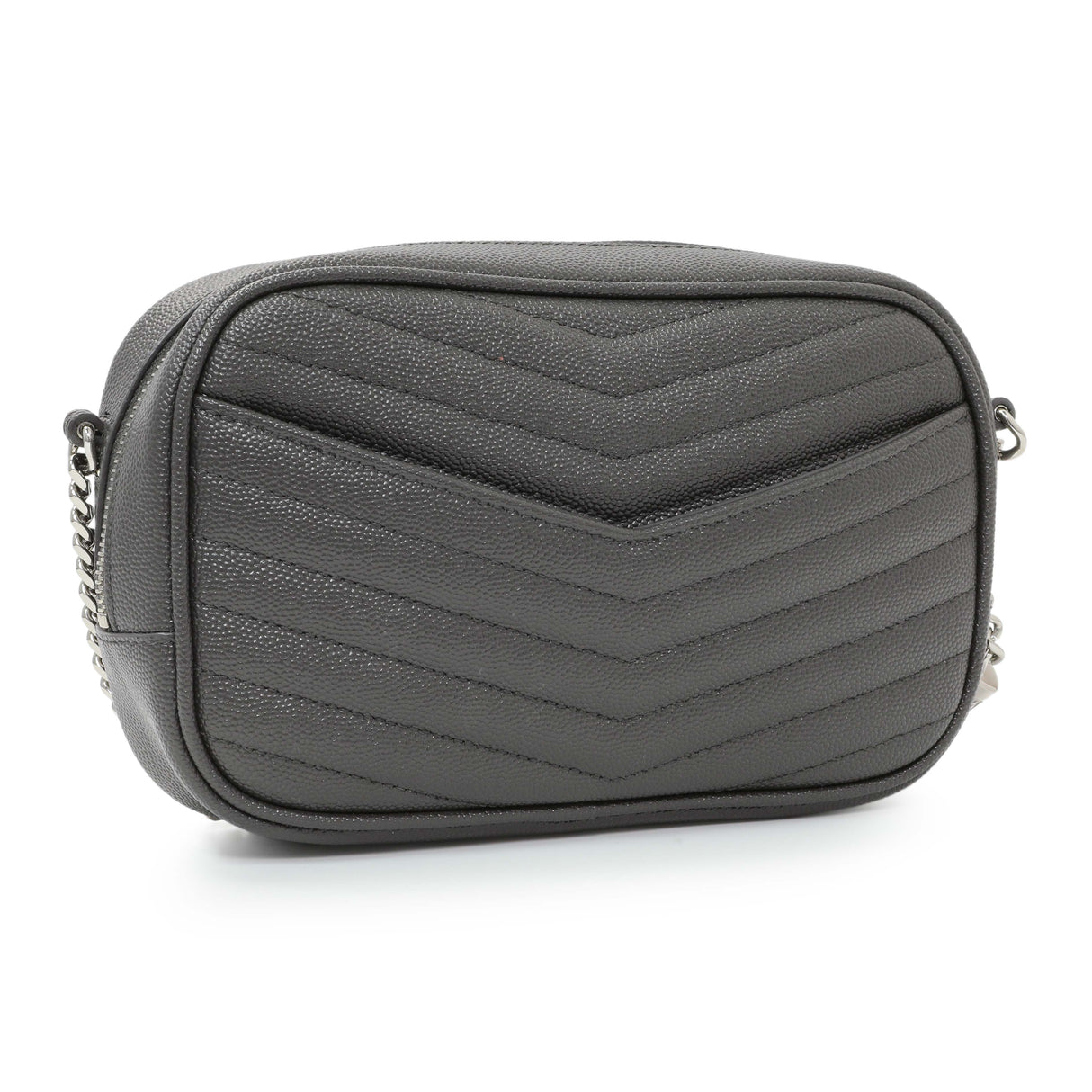 Saint Laurent Grey Grain De Poudre Matelasse Monogram Mini Lou Camera Bag Handbags Saint Laurent