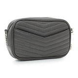 Saint Laurent Grey Grain De Poudre Matelasse Monogram Mini Lou Camera Bag Handbags Saint Laurent