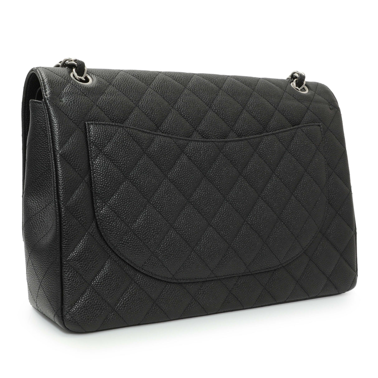 Chanel Black Quilted Caviar Maxi Double Flap Handbags Chanel