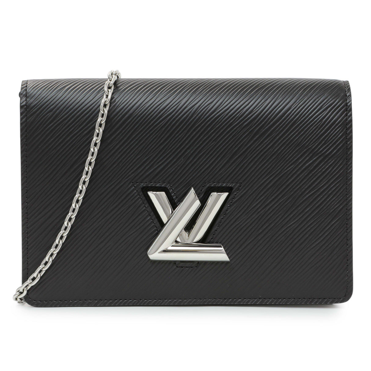 Louis Vuitton Black Epi Twist Belt Chain Wallet Handbags Louis Vuitton