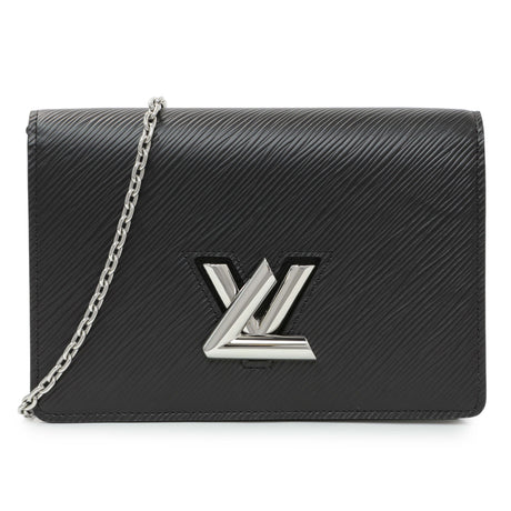 Louis Vuitton Black Epi Twist Belt Chain Wallet Handbags Louis Vuitton