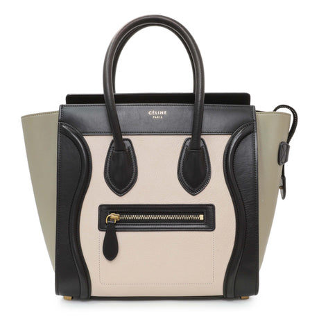 Celine Tri-Color Calfskin Micro Luggage Tote Handbags Celine