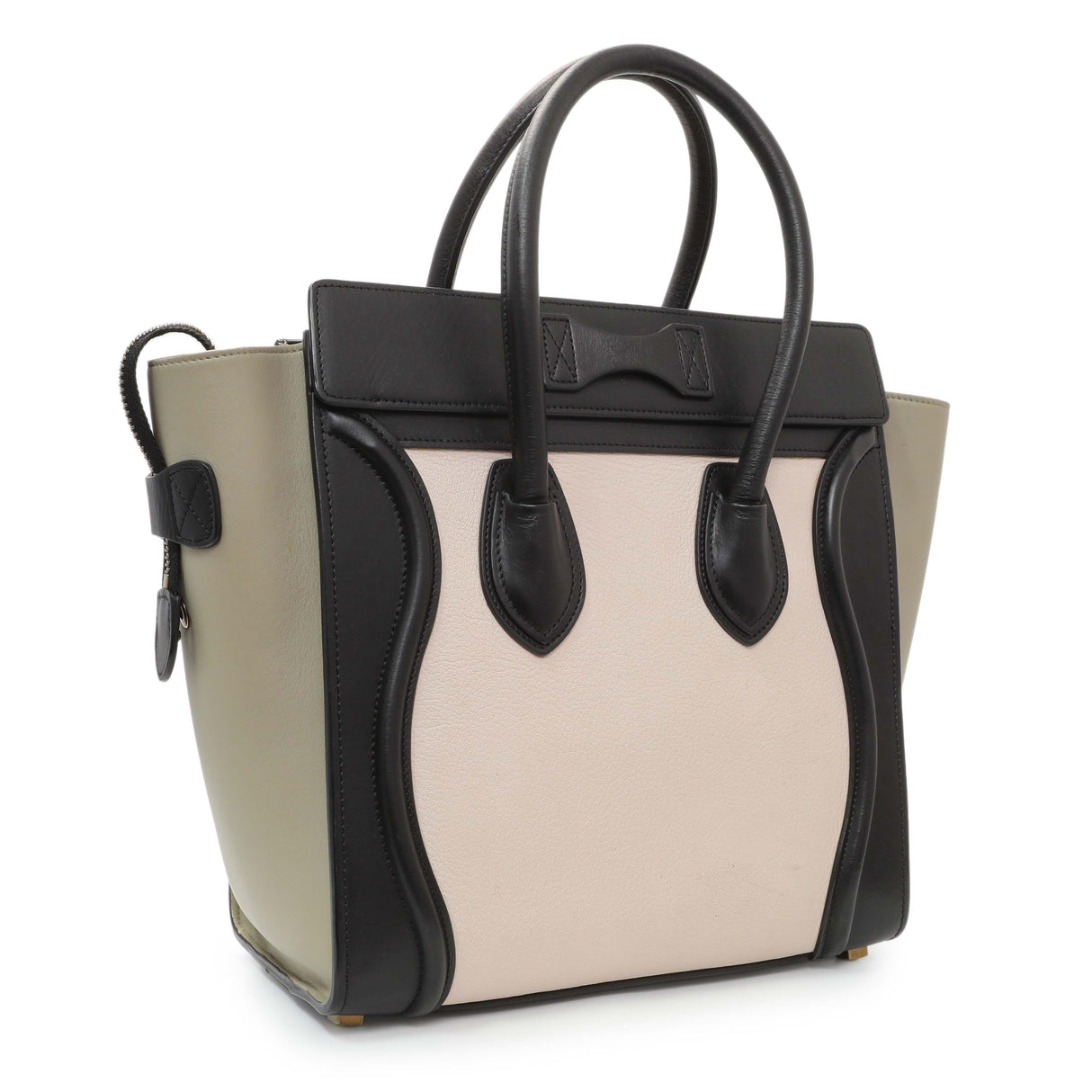 Celine Tri-Color Calfskin Micro Luggage Tote Handbags Celine