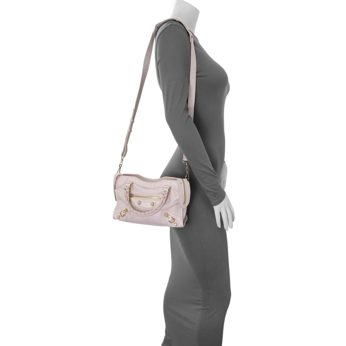 Balenciaga Pink Agneau Giant 12 Gold Hardware Mini City Handbags Balenciaga