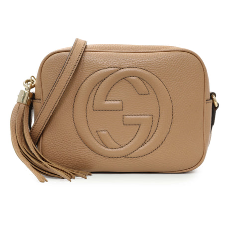 Gucci Beige Pebbled Calfskin Small Soho Disco Bag Handbags Gucci