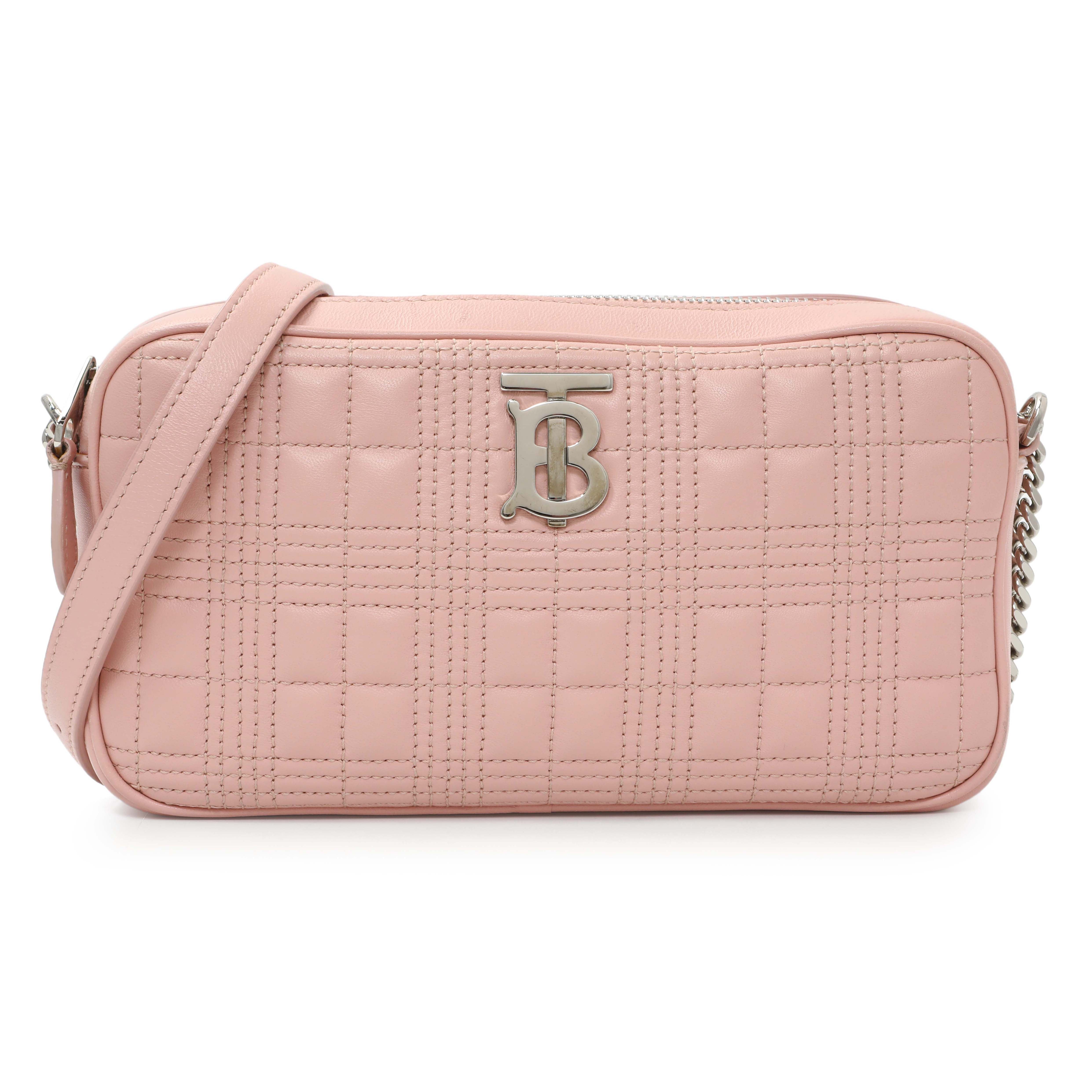 未使用級　BURBERRY LOLA ケース　ラウンドジップ　ピンク Burberry Pink Quilted Calfskin Lola Camera Bag – Modaselle