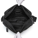 Prada Re-Nylon Vela Saffiano Pocket Double Zip Shoulder Bag Black Handbags Prada
