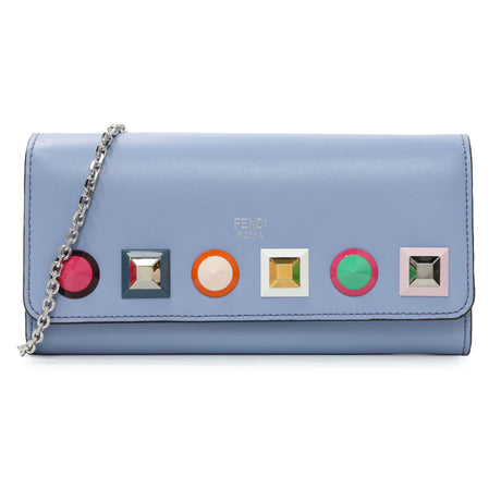 Fendi Vitello Liberty Studded Continental Wallet on Chain Accessories Fendi