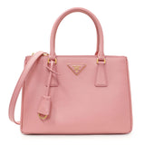 Prada Pink Saffiano Small Galleria Double Zip Tote Handbags Prada