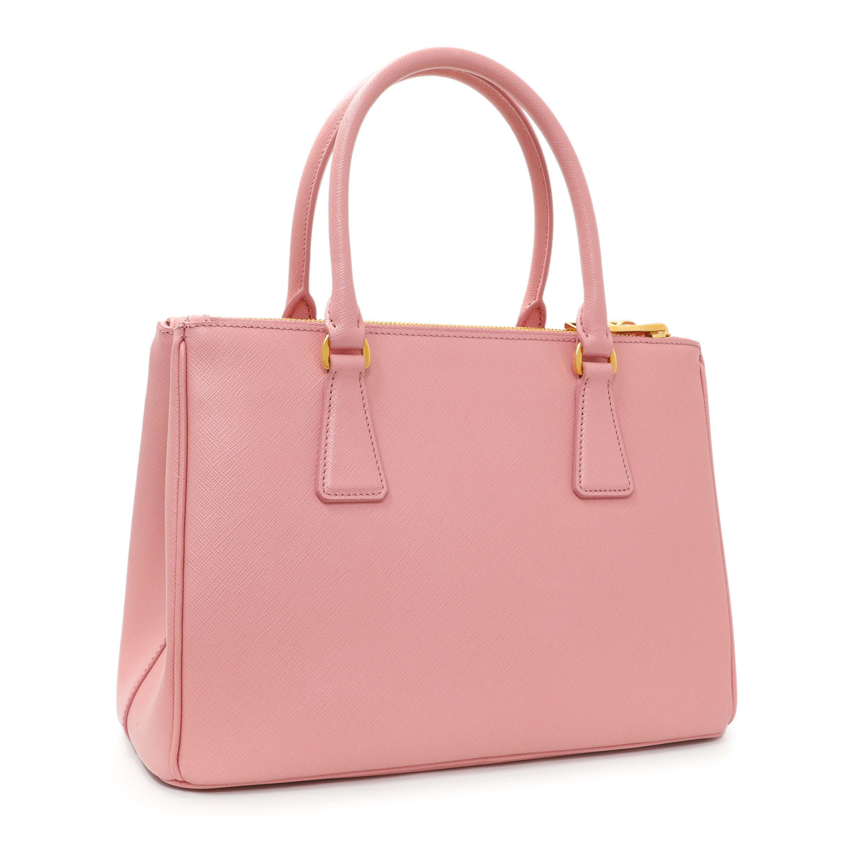 Prada Pink Saffiano Small Galleria Double Zip Tote Handbags Prada