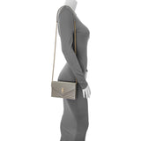 Saint Laurent Taupe Grey Grain De Poudre Envelope Chain Wallet Handbags Saint Laurent