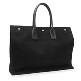 Saint Laurent Black Linen Calfskin Rive Gauche Tote Handbags Saint Laurent
