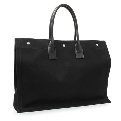 Saint Laurent Black Linen Calfskin Rive Gauche Tote Handbags Saint Laurent