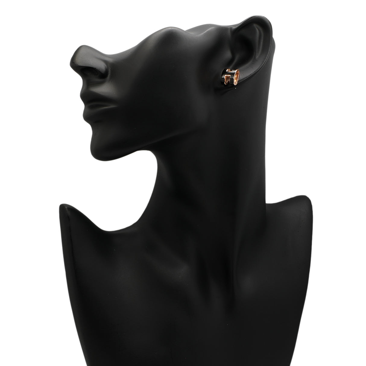 Hermes Rose Gold Black Lacquer Pop H Earrings Designer Jewellery Hermes