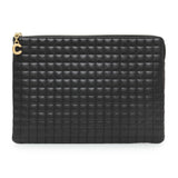 Celine Black Calfskin Quilted C Charm Pouch Accessories Celine