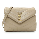 Saint Laurent Beige Calfskin Monogram Toy Loulou Crossbody Handbags Saint Laurent