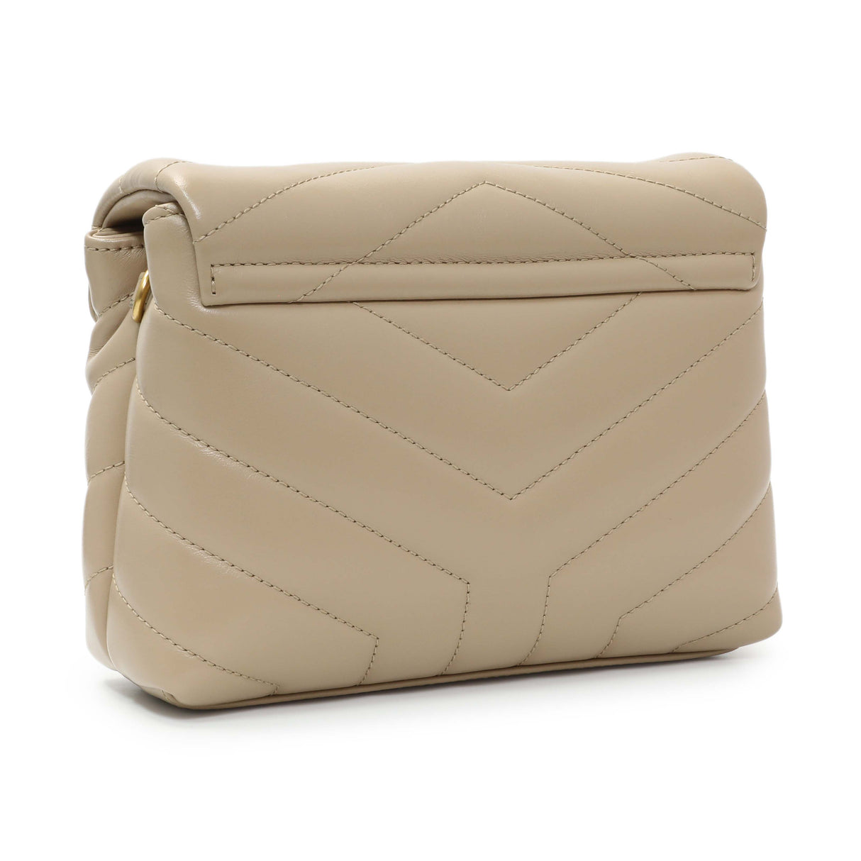 Saint Laurent Beige Calfskin Monogram Toy Loulou Crossbody Handbags Saint Laurent