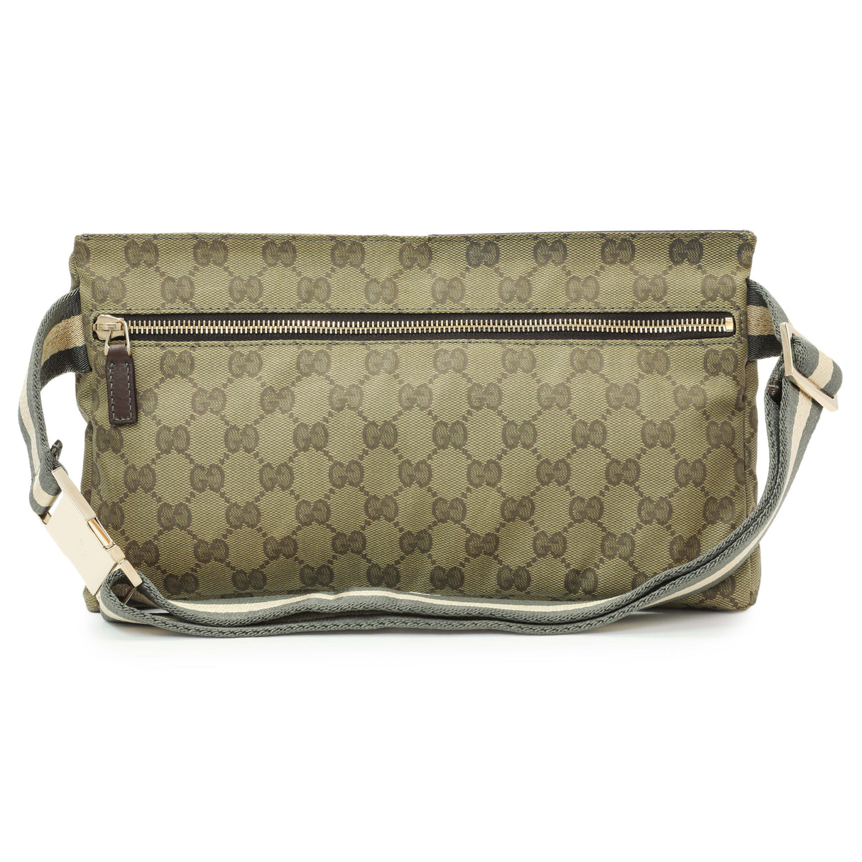 Gucci Monogram Coated Canvas Double Pocket Belt Bag Handbags Gucci