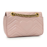 Gucci Pink Calfskin Mini GG Marmont Shoulder Bag Handbags Gucci