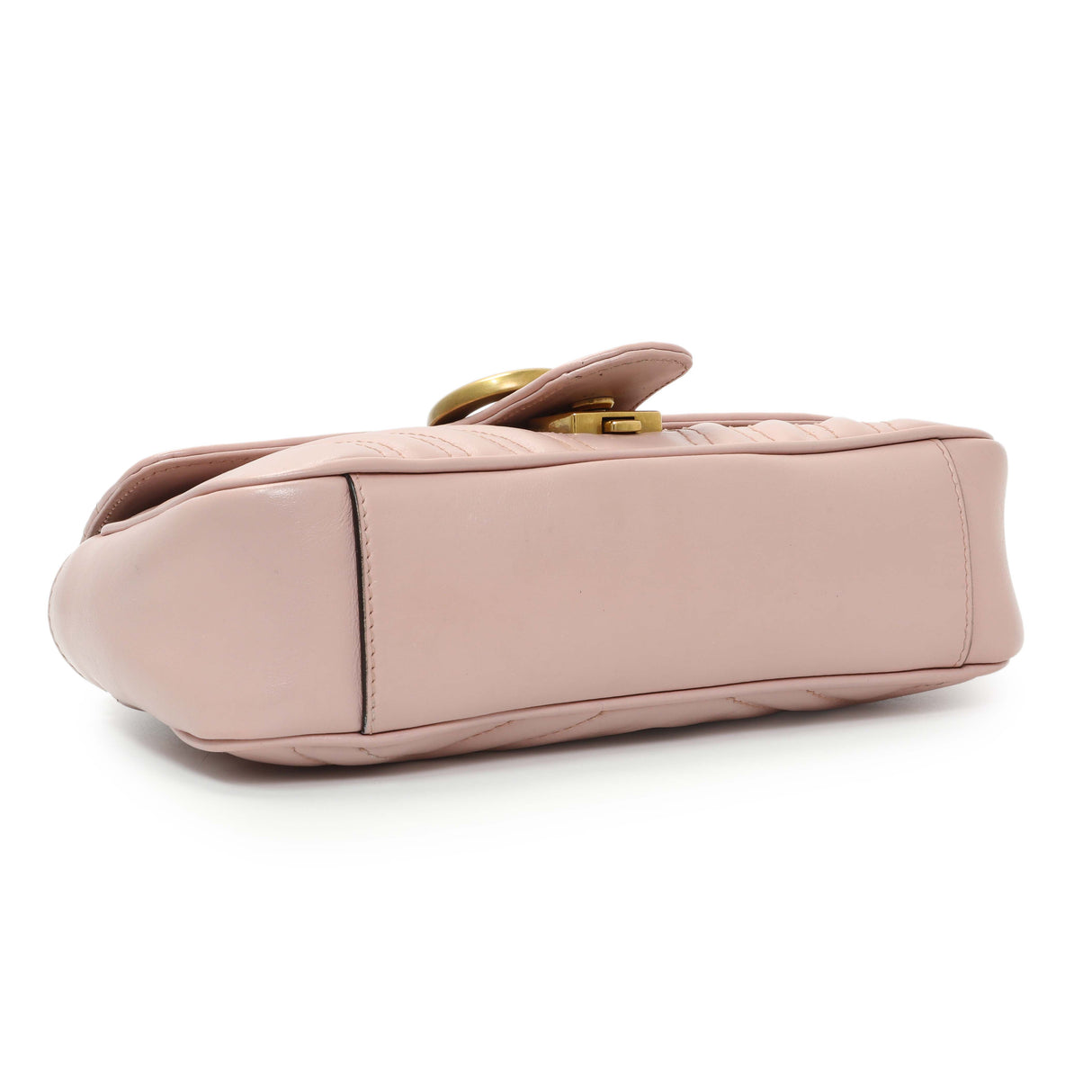 Gucci Pink Calfskin Mini GG Marmont Shoulder Bag Handbags Gucci