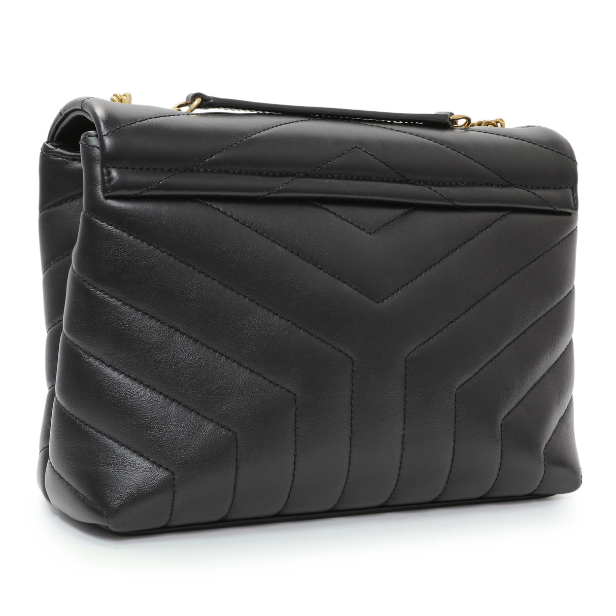Saint Laurent Black Calfskin Y Quilted Monogram Small Loulou Chain Satchel Handbags Saint Laurent