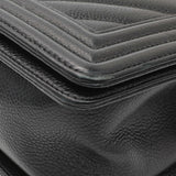 Chanel Black Chevron Quilted Caviar Medium Boy Flap Handbags Chanel