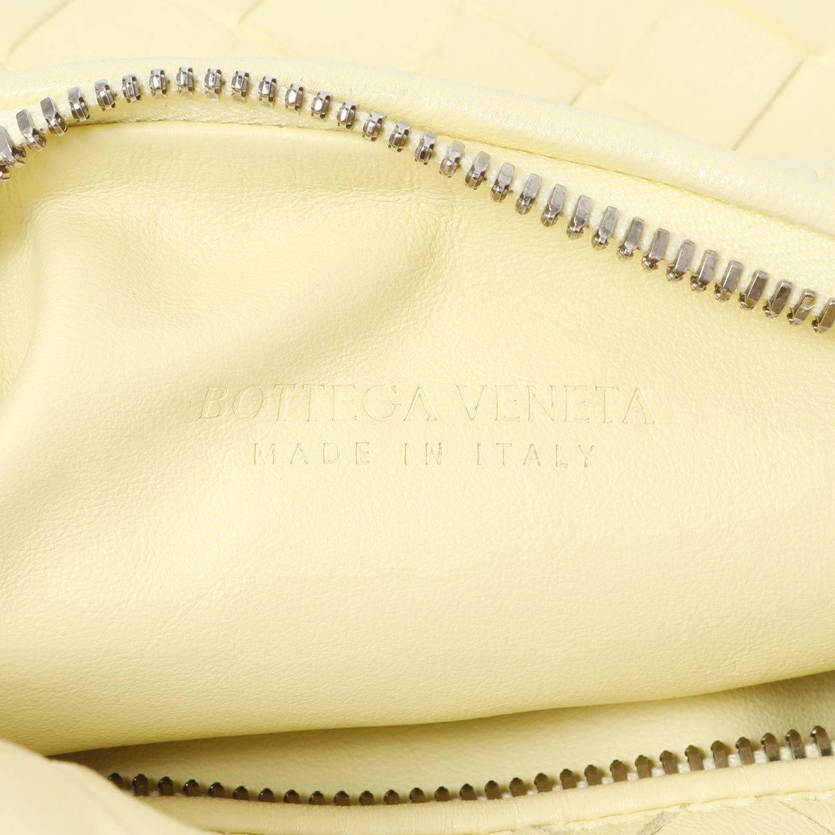 Bottega Veneta Pale Yellow Nappa Intrecciato Mini Jodie